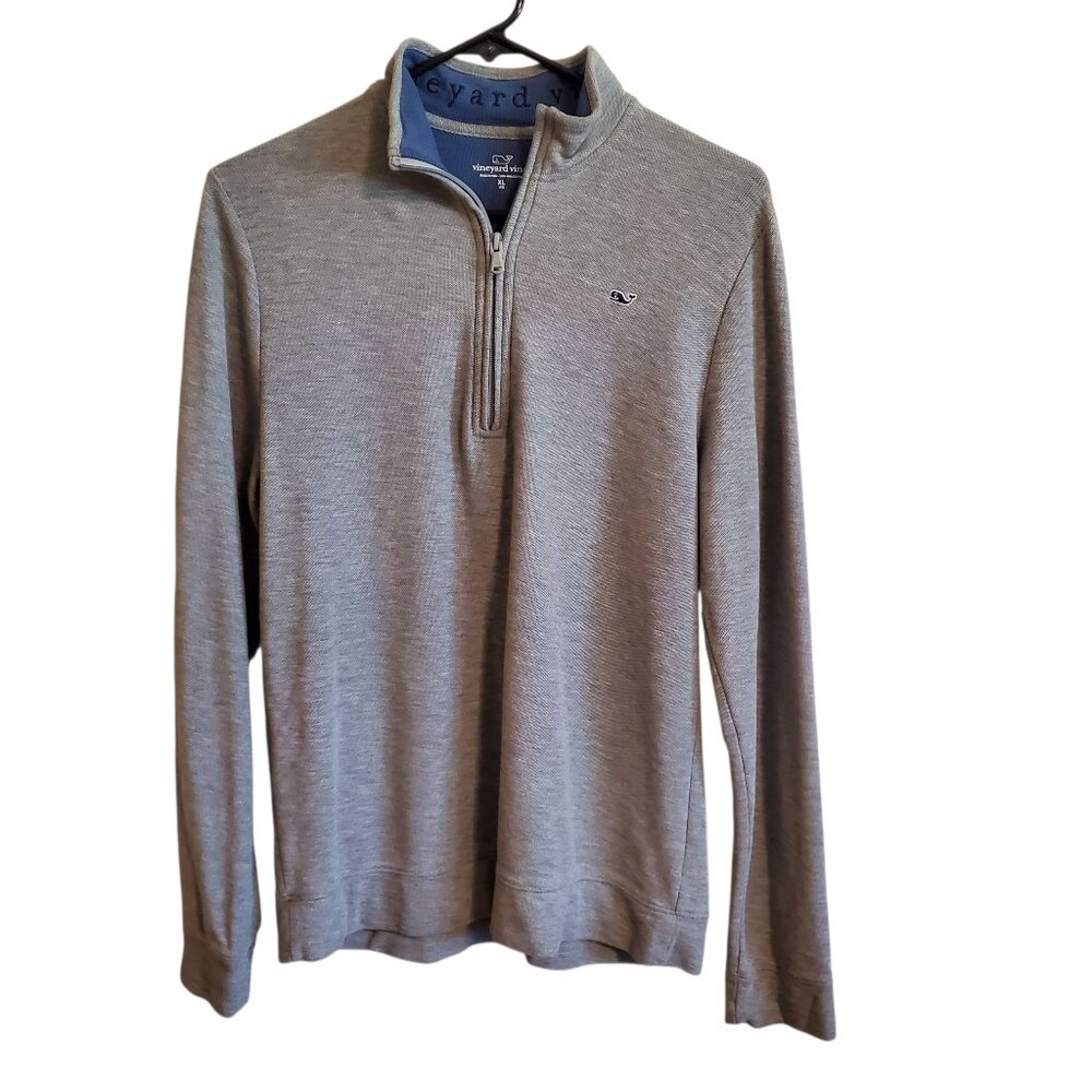 Vineyard Vines Callao/Peru Preppy Pullover Quarter Zip‎ Light Grey XL